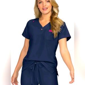 COPY - Koi Navy Blue Betsy Johnson Scrub Top Size Large